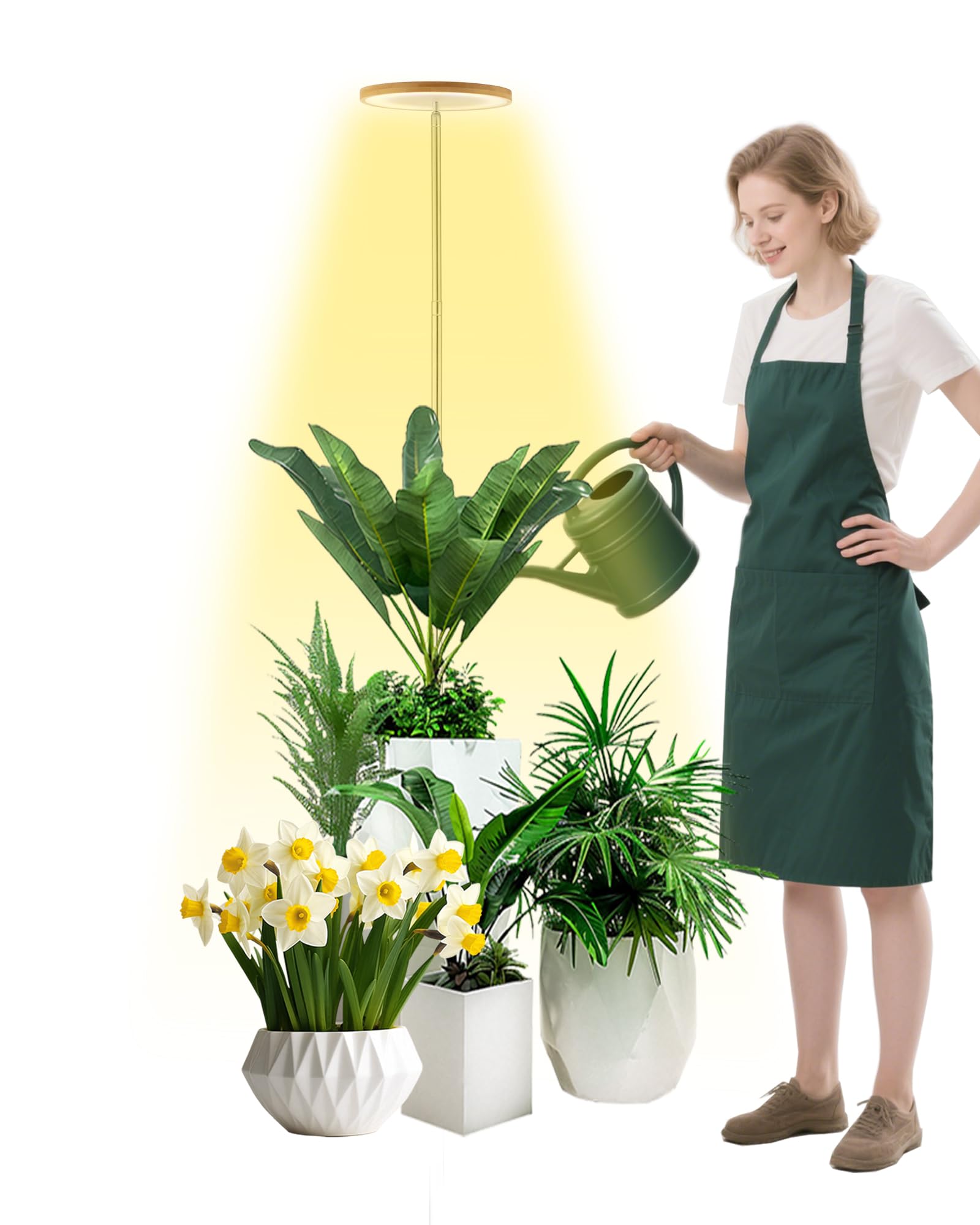 Lampada per la crescita delle piante d'interno, LED Grow Light Full Spectrum, altezza regolabile, timer automatico, bassa tensione di sicurezza da 5 V, idea per grandi piante