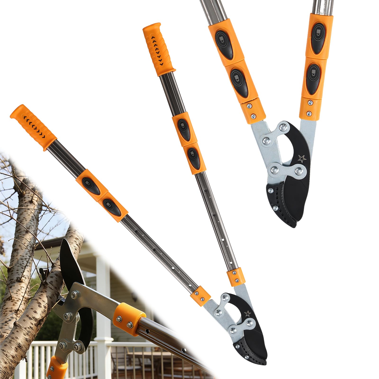 Photo 1 of **unknown if missing pieces**Loppers for tree trimming heavy duty extendable 24.8-43.7 inches,Tree pruning shears Rust Resistant Sharp Steel Blade Tree Limb Trimmer?Shock-Absorbing design, Non-slip Handle?Garden Tools