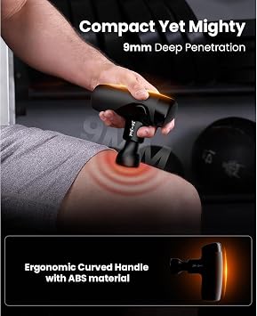BOB AND BRAD M7 Plus Mini Massage Gun with Heat, FSA Eligible & HSA Approved Deep Tissue Percussion Massager for Back & Neck Stiffness - Portable, Quiet, Ultra-Lightweight