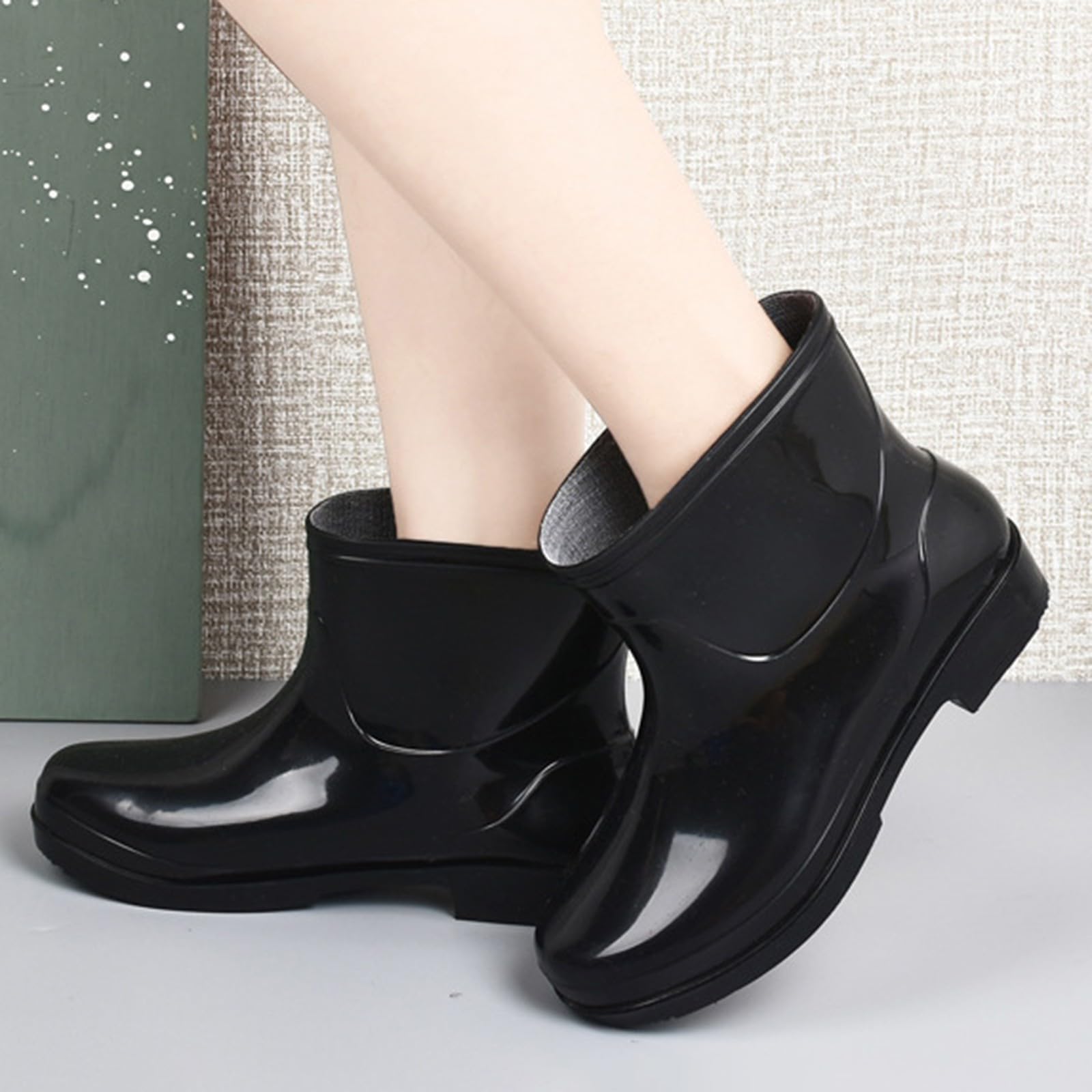Botas de agua para mujer, botas de lluvia impermeables, botines de goma para exteriores, botas cortas de lluvia, botas de agua antideslizantes, botas de jardín, botas de lluvia