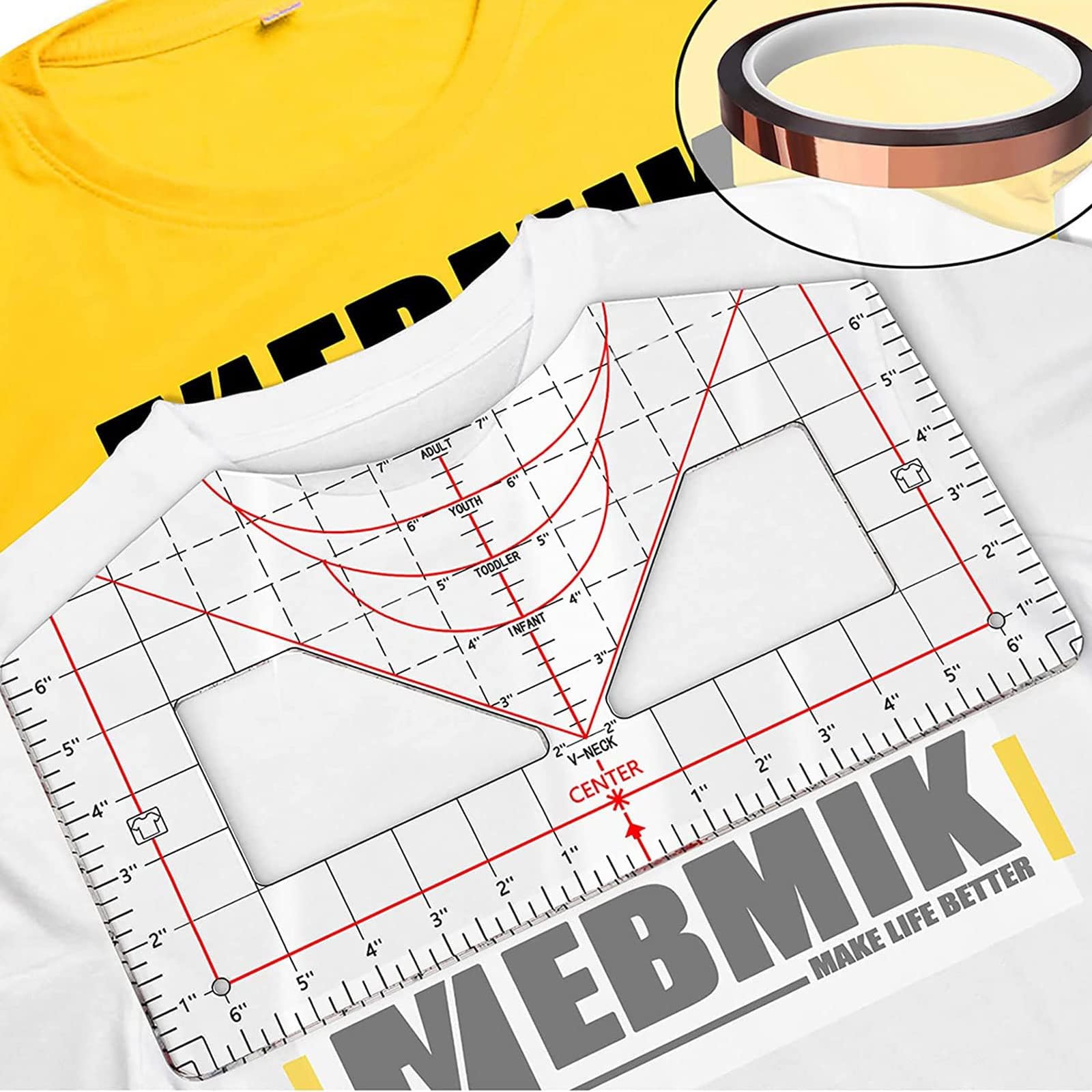 Tshirt alignment tool,T-Shirt Ruler Guide Alignment Tool,Clothing Cutting Tool Printing Ruler,Acrylic Hand Patchwork Ruler,Tshirt Ruler Guide,T Shirt Alignment Tools to Center Designs,for Adult Youth