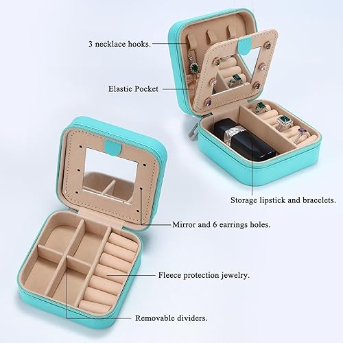 Miniatura 7 de Parima Joyero de viaje, organizador de joyas, regalos para mujeres, pequeño estuche de joyería con inicial, regalos esenciales de viaje para mamá,