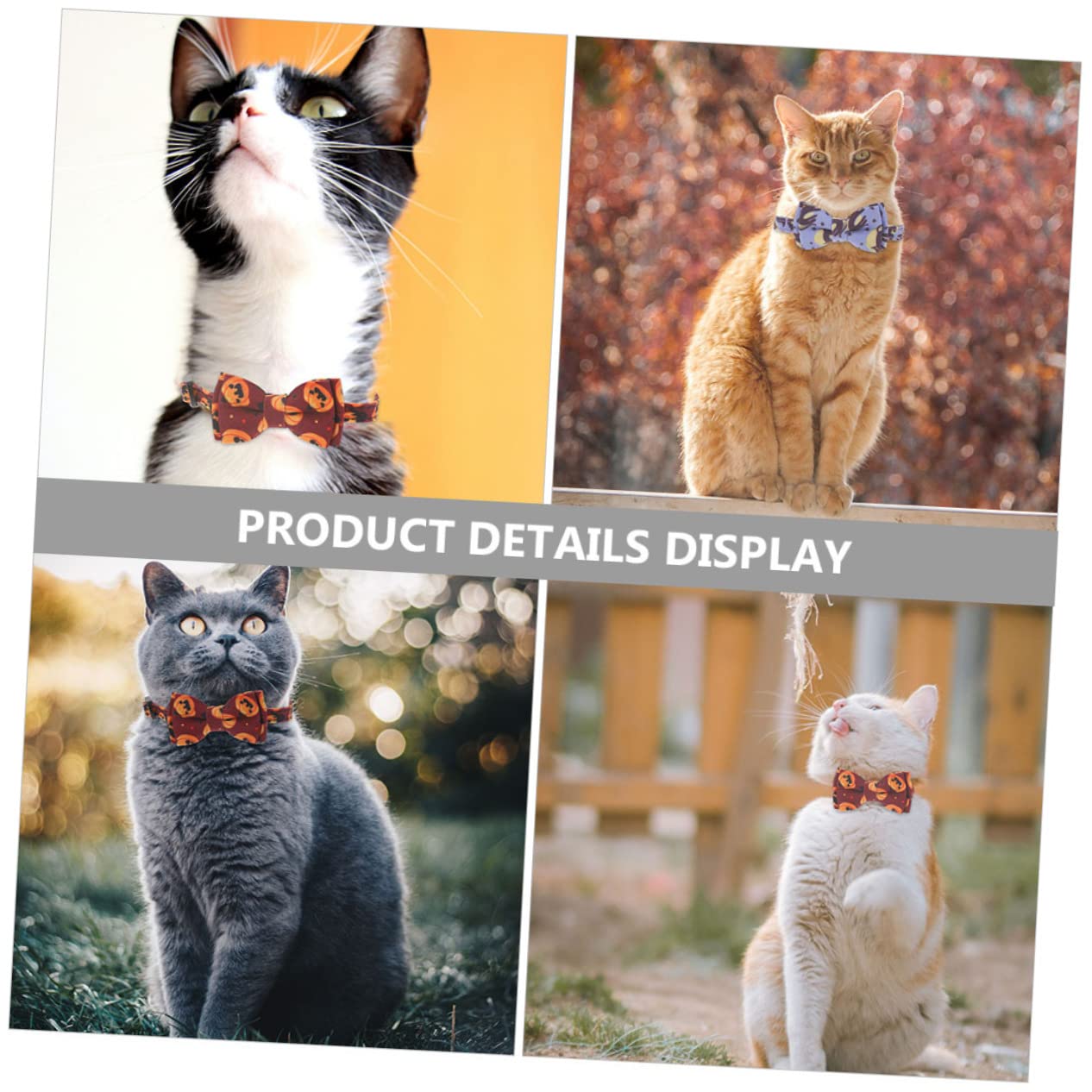 Mipcase 6stücke Halloween Katzenhalsbänder Mit Verstellbarem Design Und Glöckchen Für Partys Niedliches Zubehör Für Ihre Haustiere Varianten Böser Kürbis Und Fledermaus