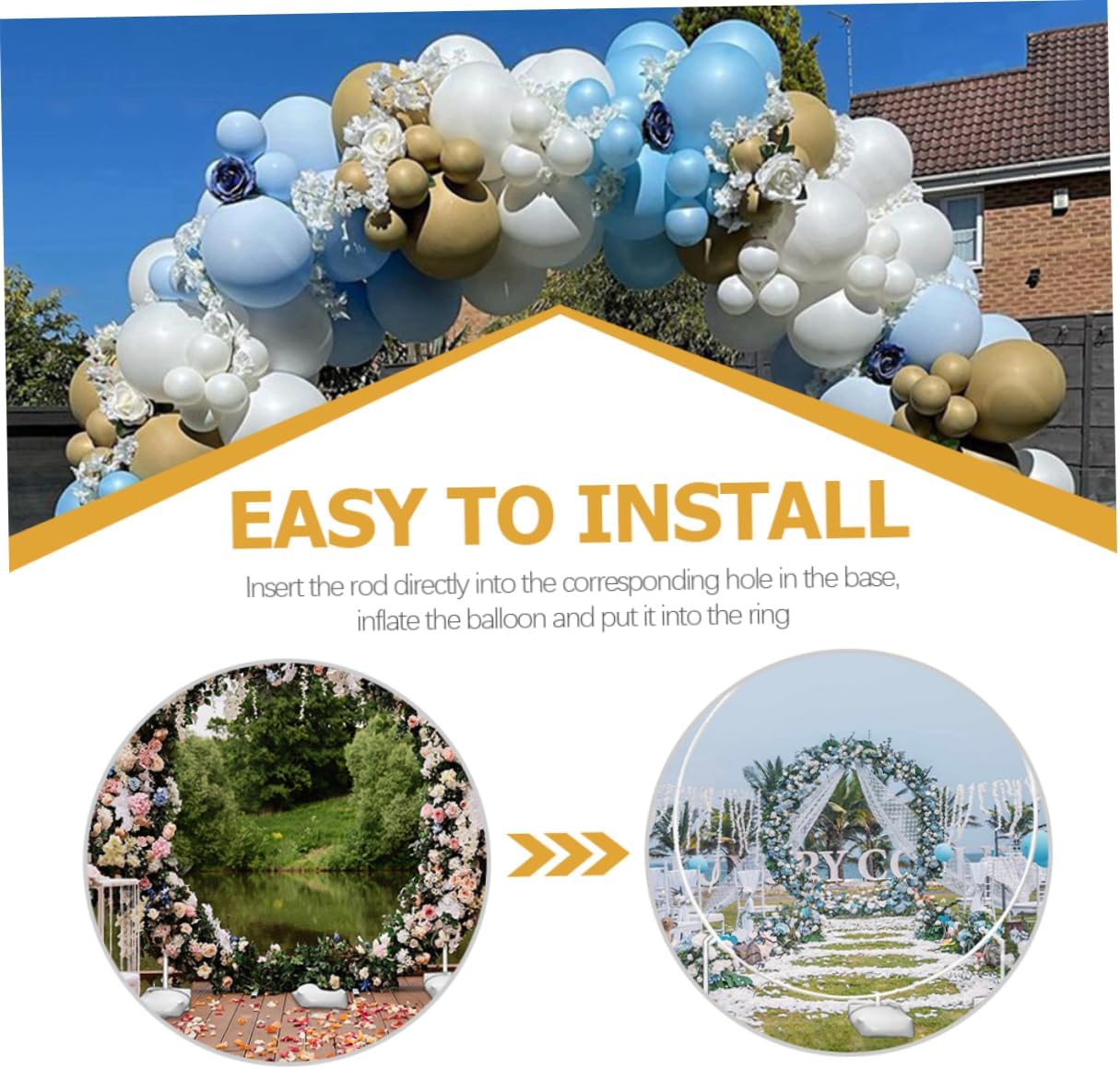 Ciieeo 1セット丸型気球アーチスドキット 水で満たせるベース付き 誕生日