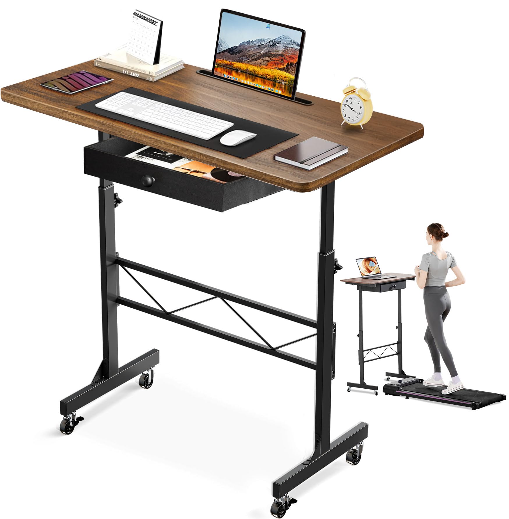 Snapklik.com : GTRACING Small Standing Desk Adjustable Height Small ...