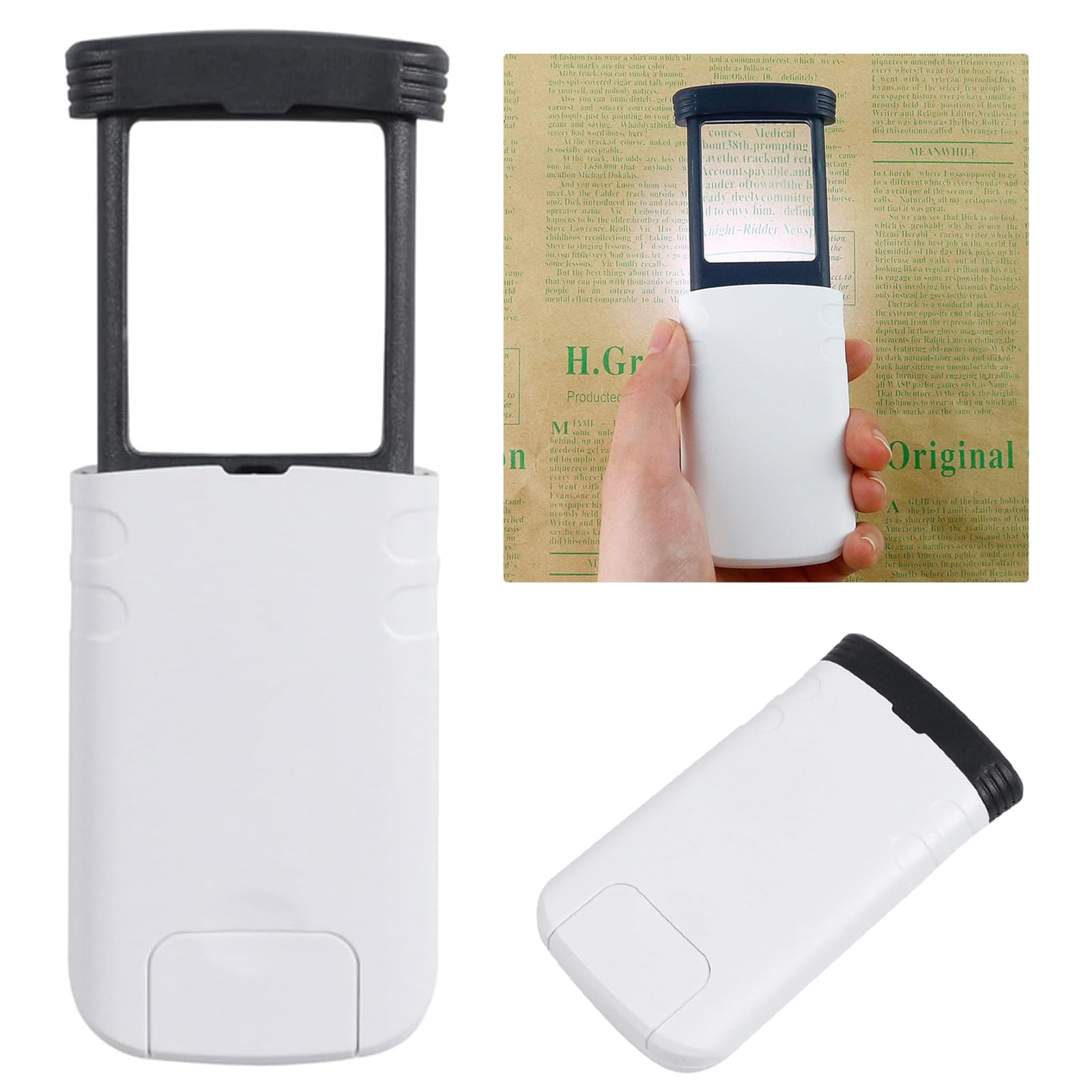 4x Loupe Lens Magnifying Portable Handheld Pocket Magnifier, Pull-out Pocket Magnifier LED white Light - Pocket Magnifying Glass for Jewelry, Rocks, Reading, Hobbies and Inspection