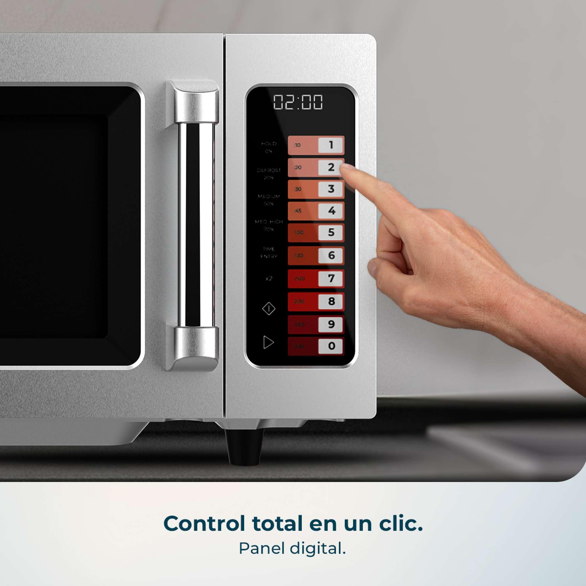 Cecotec Microondas sin Plato Profesional - 25L - FlatPro 2500 Touch. 1000W, Magnetrón, Botones Táctiles, Temporizador 60min, 100 Programas, Potencia Regulable, Descongelado Uniforme, Aviso, Inox