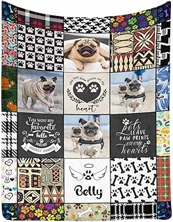 MyPupSocks Custom Pet Memorial Gifts, Customized Dog Prints Bed Blanket Personalized Throw Blanket with Photos in Loving Memory of Dog Blanket for Sympathy Remembrance Gifts 30x40