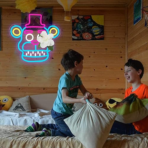 Miniatura 82 de Freddy - Letreros de neón para decoración de pared, luces LED de neón para dormitorio, cumpleaños, regalos de Navidad para niños, adaptador de Cinco