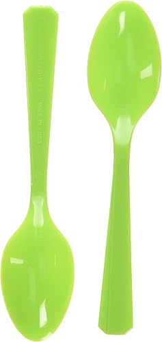 Vista 21 de Vibrantes cucharas de plástico color rojo manzana (paquete de 20) – ecológicas, duraderas y llamativas, perfectas para fiestas y eventos Manzana roja