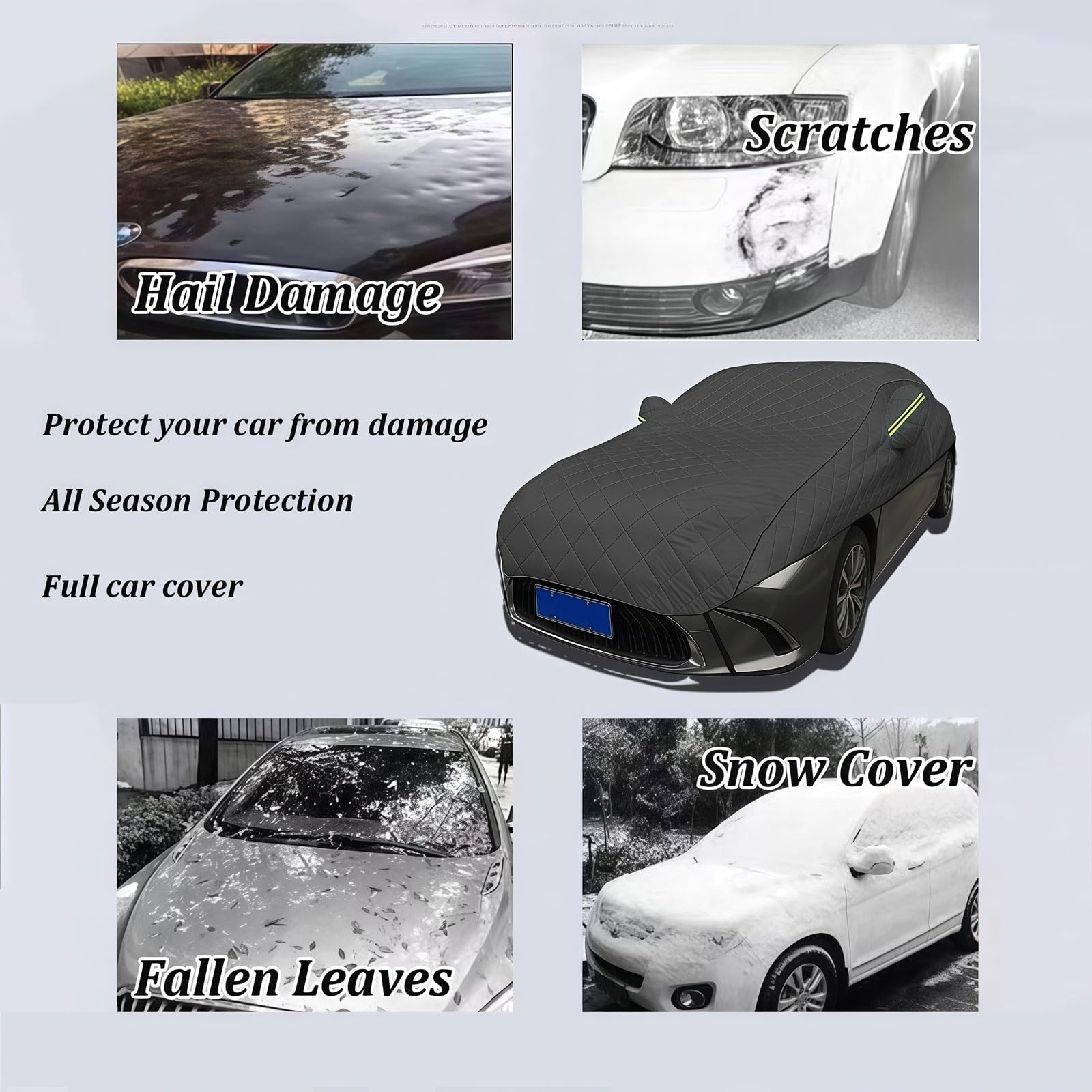 Auto Halbgarage Abdeckhaube für Opel Corsa (2019-2023)| 4060 x 1765 x 1435 mm Atmungsaktiv, UV-Schutz & Staubdicht Mit Reflektorstreifen für Optimalen Hagelschutz & Sicherheit