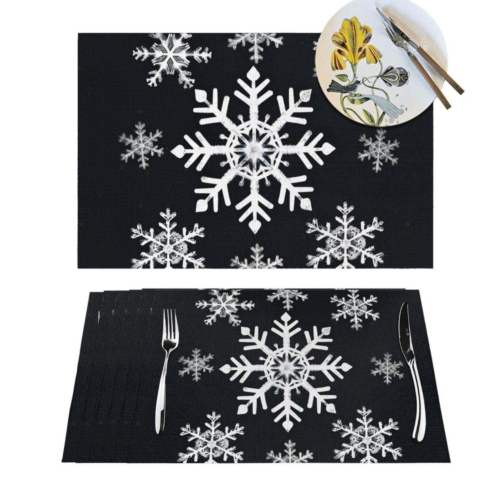 Sets de table en vinyle blanc antidérapants pour illuminer vos dîners de famille en cuisine