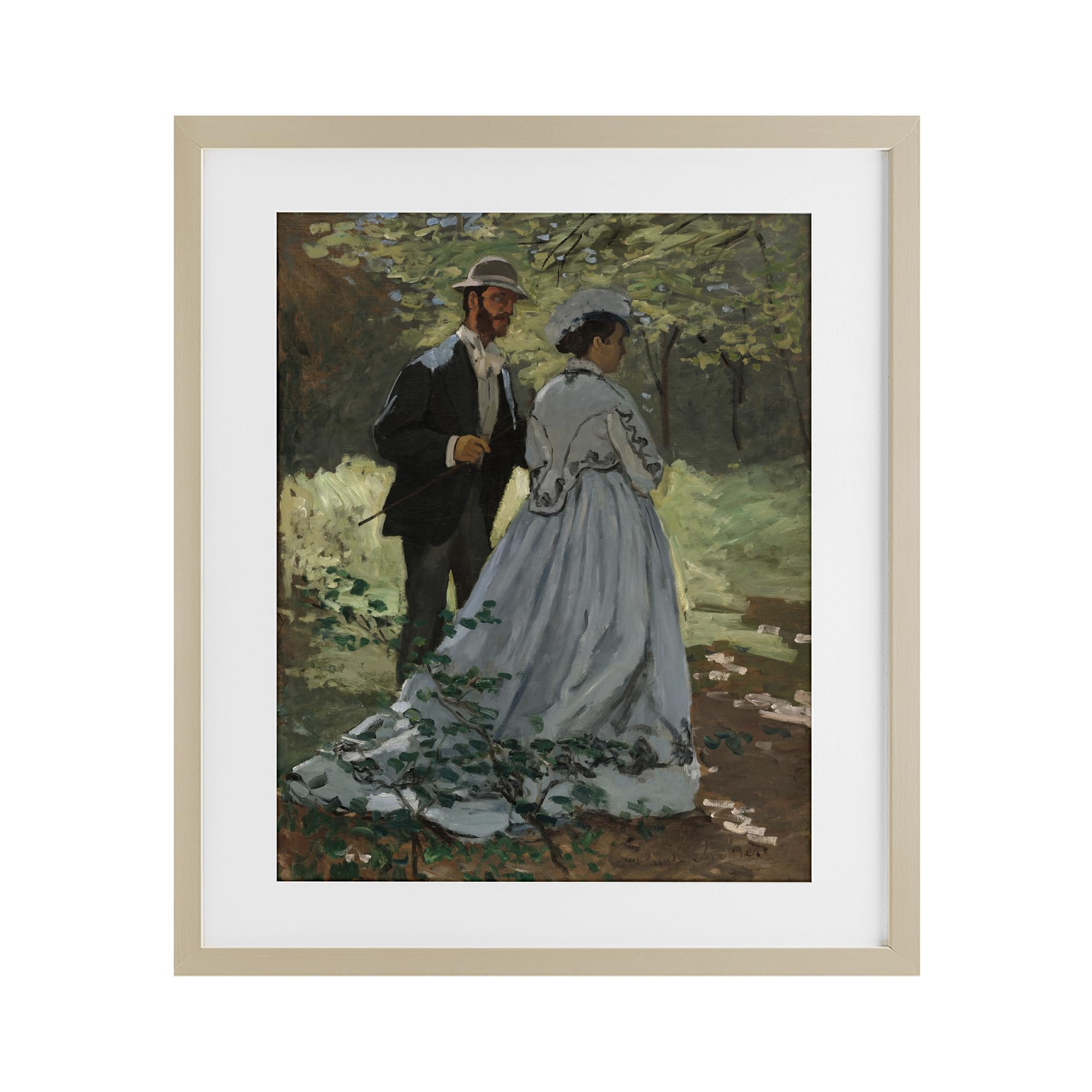 Stupell Industries Harvest Pine (Textured) 'Bazille & Camille In Nature'| Framed Print Under Glass