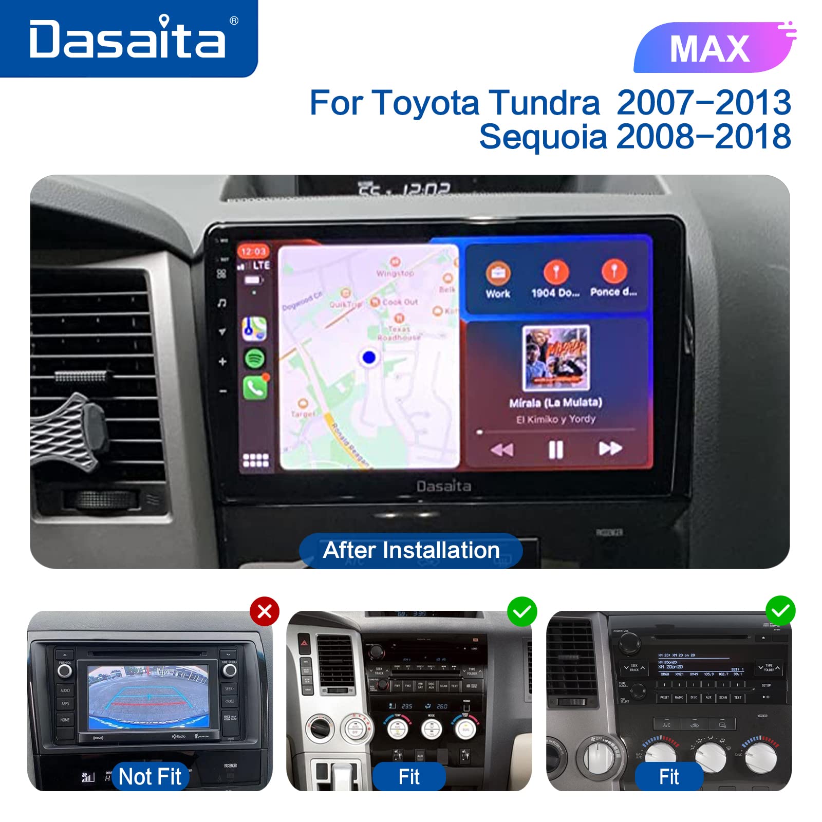 Amazon.com: Dasaita 10 inch Large Screen Single Din Android 10.0