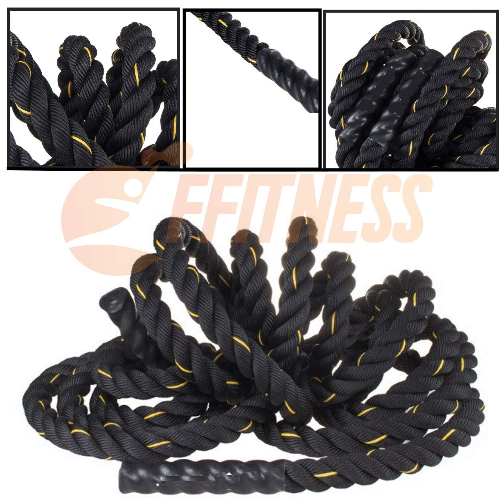FFITNESS Cuerda de combate de combate para entrenamiento Crossfit Power de 9 m, de 34 mm