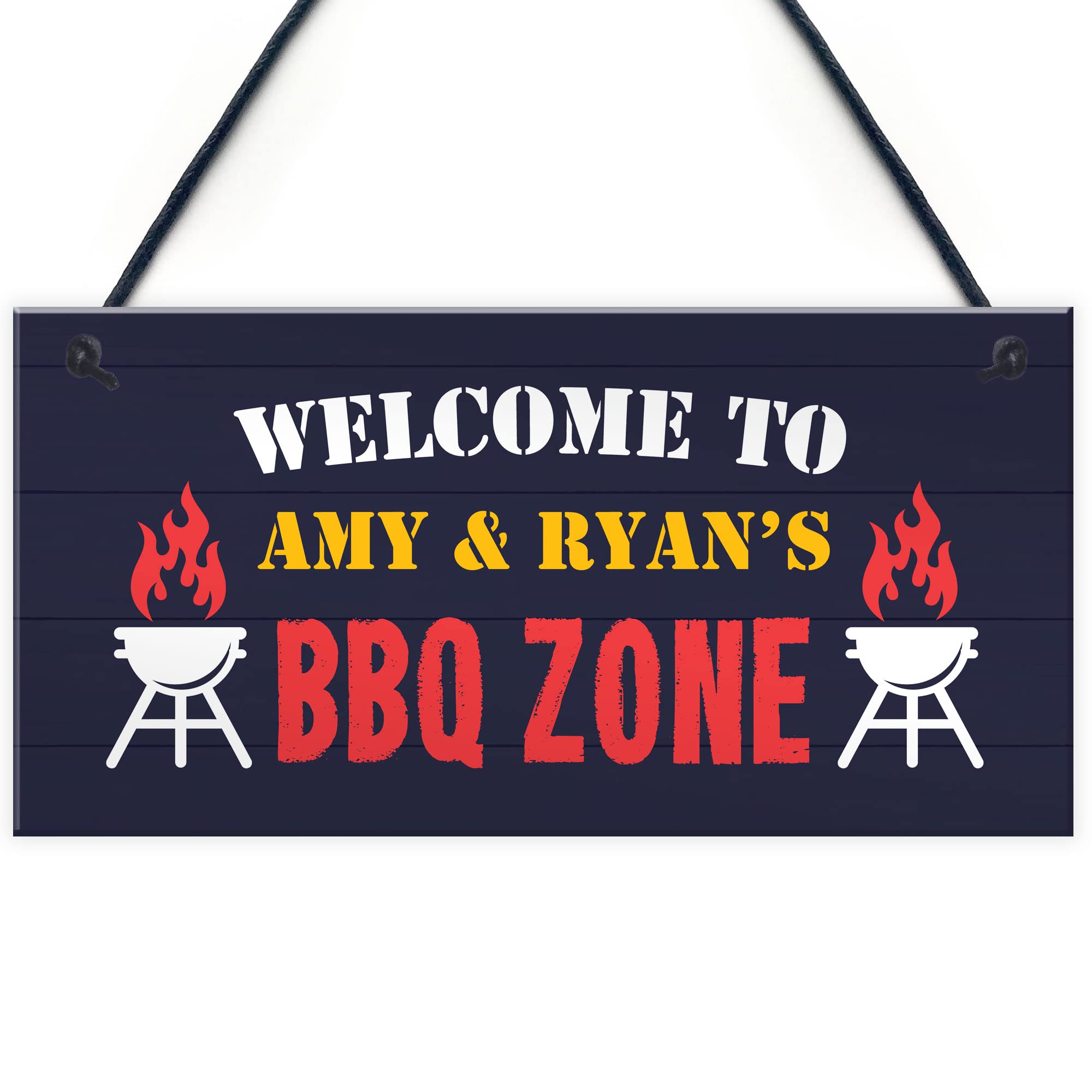 Red Ocean BBQ ZONE Sign BBQ Signs For Outside Garden Personalised Garden Signs And Plaques Man Cave Sign
