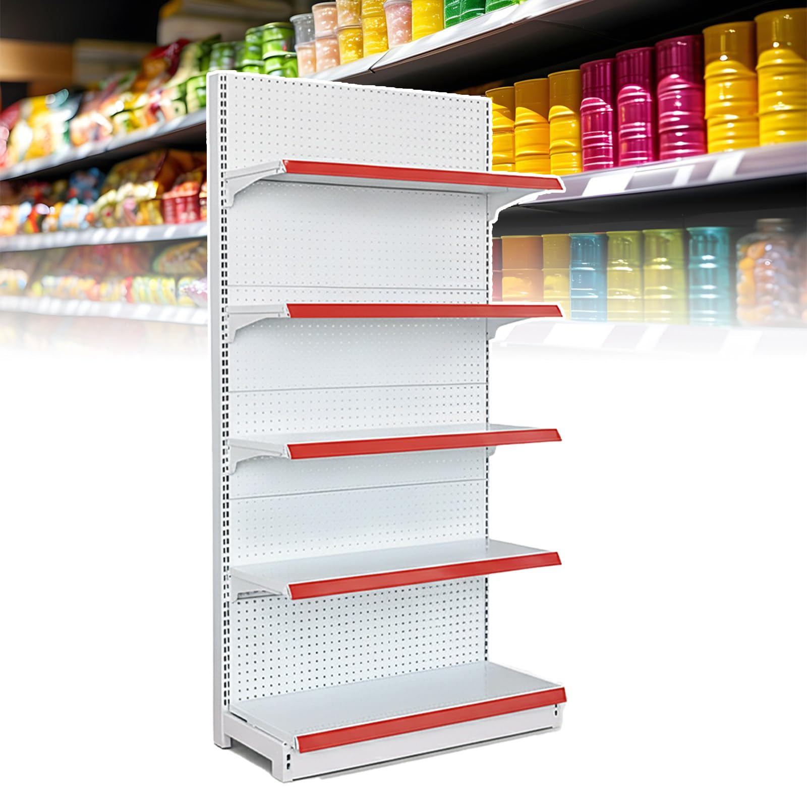 5-Stöckiges Gondelregal Für Den Einzelhandel, Regal Für Den Einzelhandel, Supermarkt-Präsentationsregal Für Supermärkte, Convenience-Stores Und Tankstellen 73x42x165cm