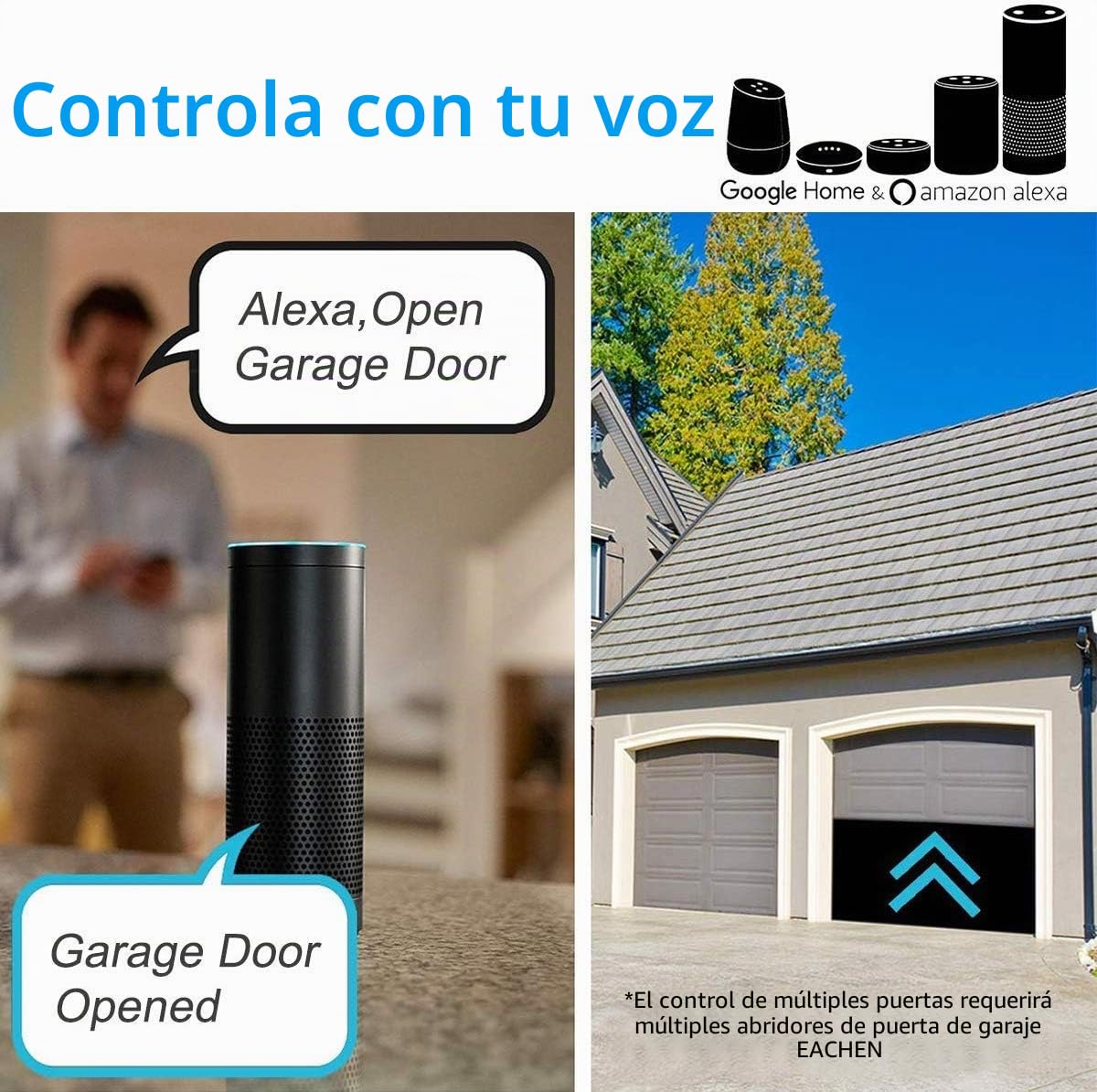 Controlador Remoto de Apertura de Puerta de Garaje WiFi Inteligente Newgoal. Control de la aplicación Tuya Smart Life. Compatible con Alexa, Google Assistant e IFTTT. No se Requiere concentrador