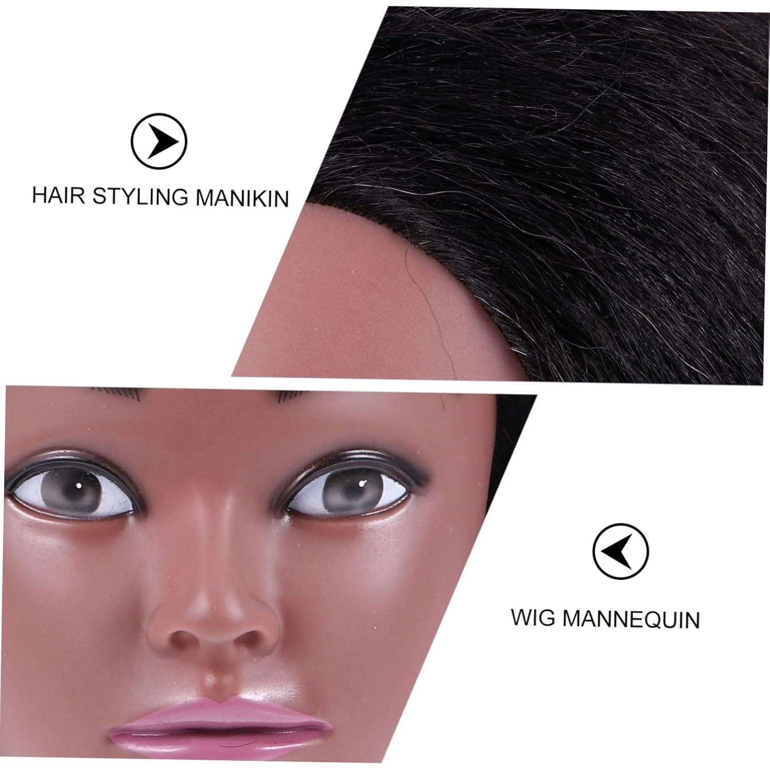 1set Hair Cosmetology Training Real Hair Mannequin for Braiding Styling Display Stand for Beauty Salon and Hairdressing Practice