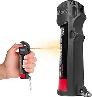 Full Size Mace Pepper Spray- Ideal self defense keychain for women, 12 ft range, Made in the USA, Available in Pink, Black, Orange, Blue, or Yellow