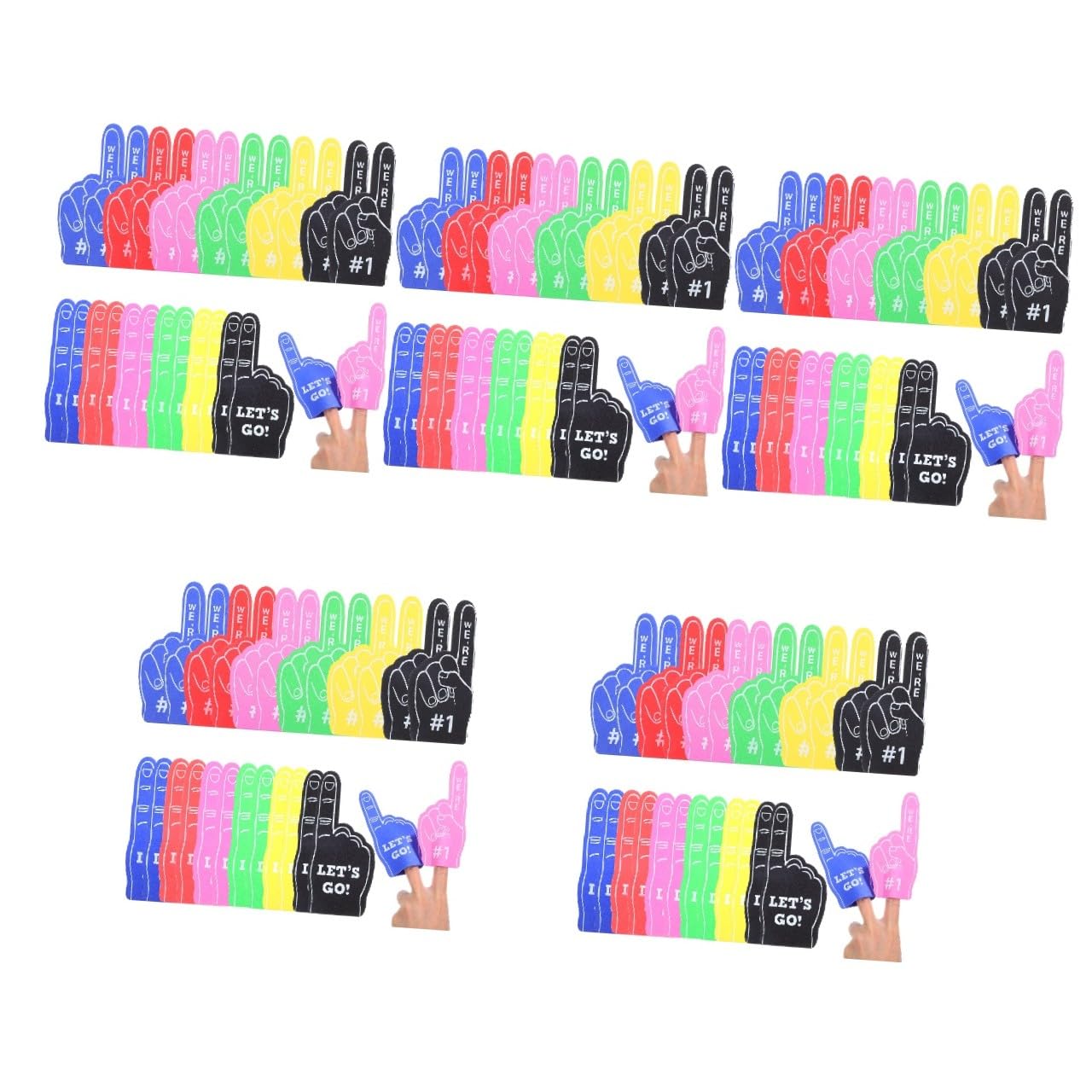 Healeved 120pezzi Schiumose Colorate Per Eventi Sportivi Gadget Divertenti Per Festa Per e Celebrazioni Rosse Gialle