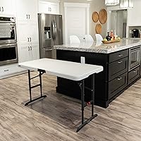 Vista 12 de LIFETIME 80387 Mesa plegable ajustable comercial de 4 pies, almendra