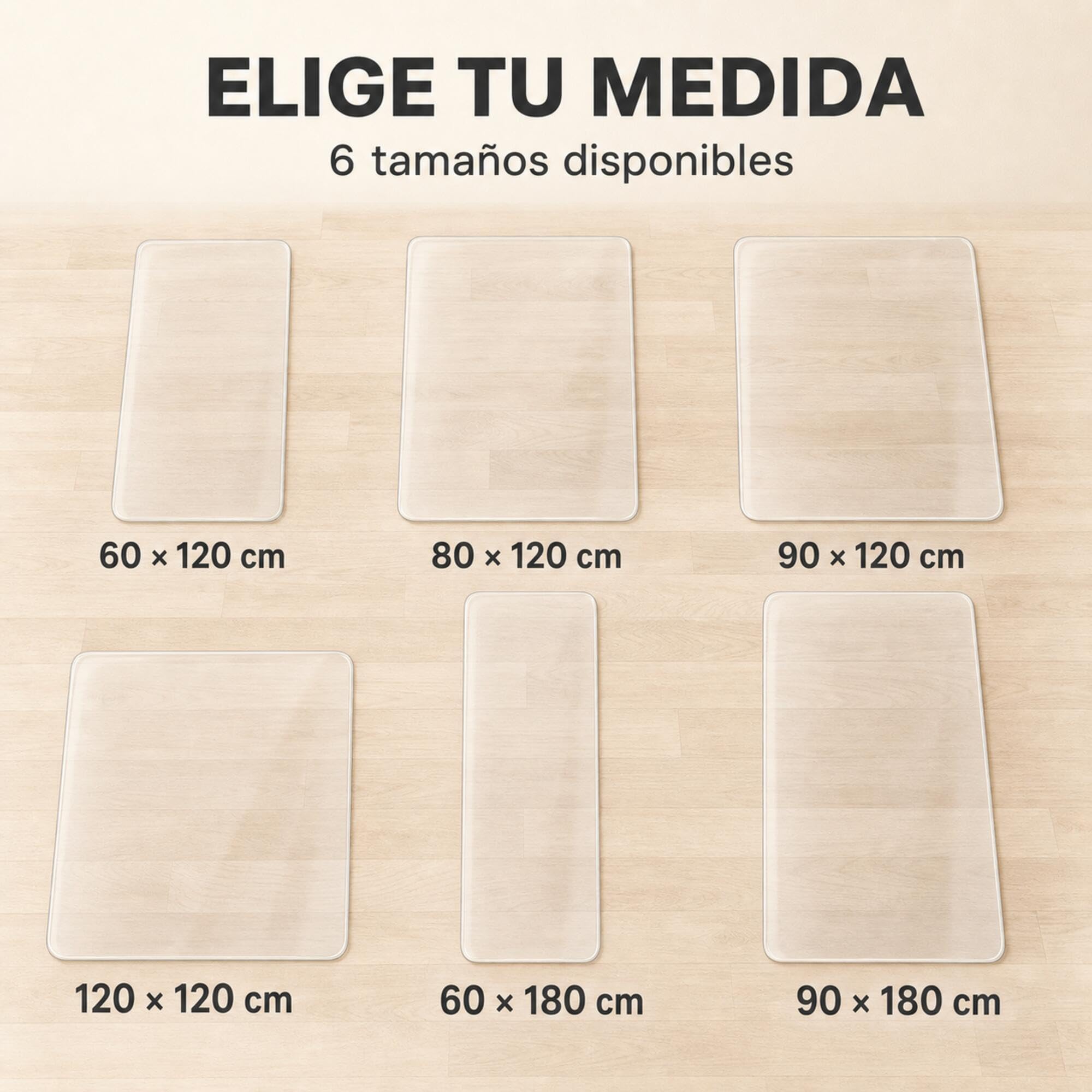 Protector de Suelo para Silla con Ruedas – Alfombra con Textura Antiarrayado 120 x 120 cm, Tapete de PVC para Silla de Oficina, Parquet, Escritorio o Gaming,1.5mm Grosor,Transparente con Textura