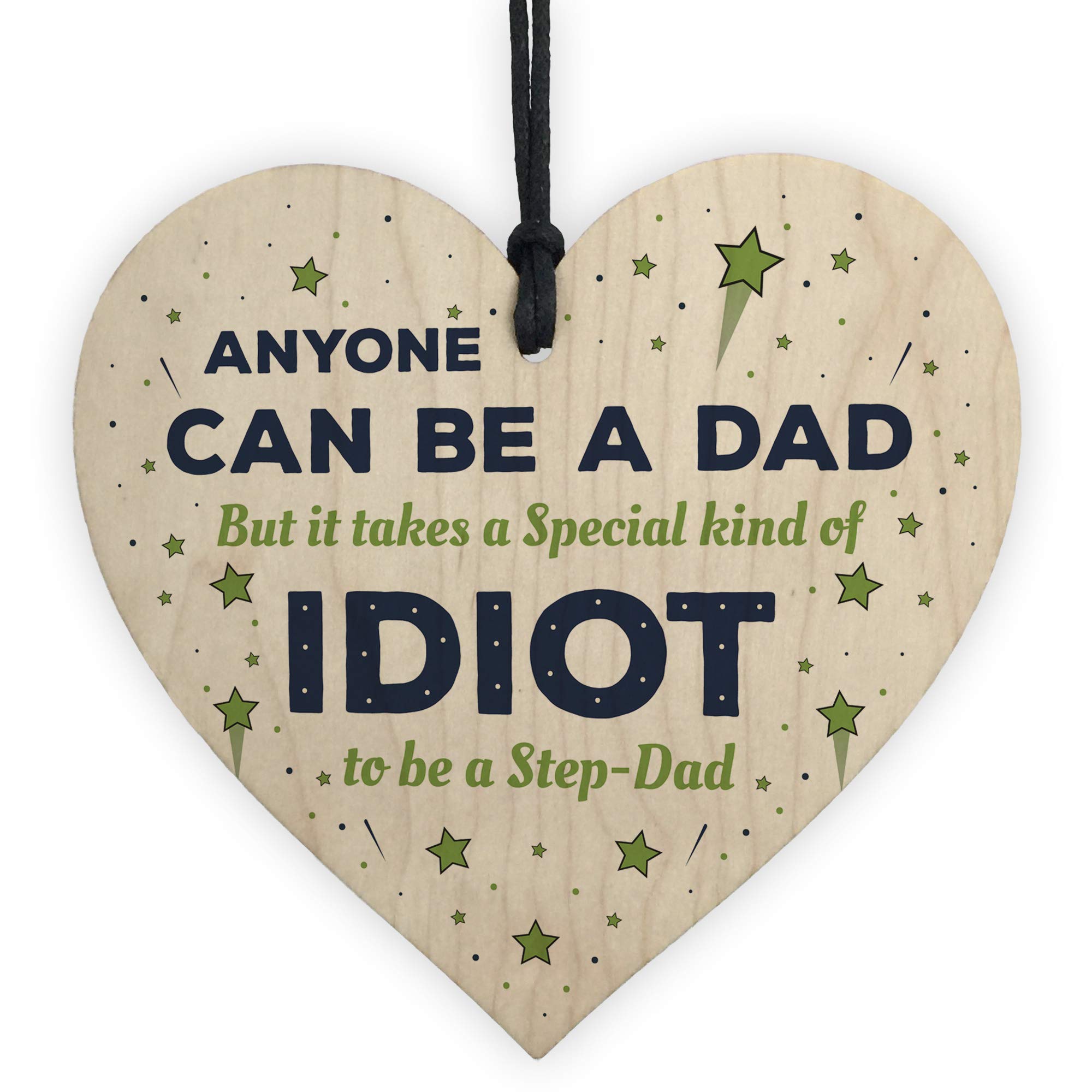 Thank You For Step Dad Wooden Heart Step Dad Birthday Christmas For Him