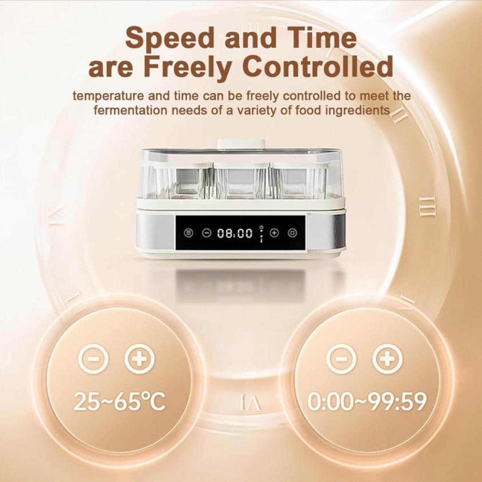 Máquina automática de yogur eléctrica multifunción con 9 tarros, acero inoxidable, control de temperatura, hecha para yogur orgánico en el hogar