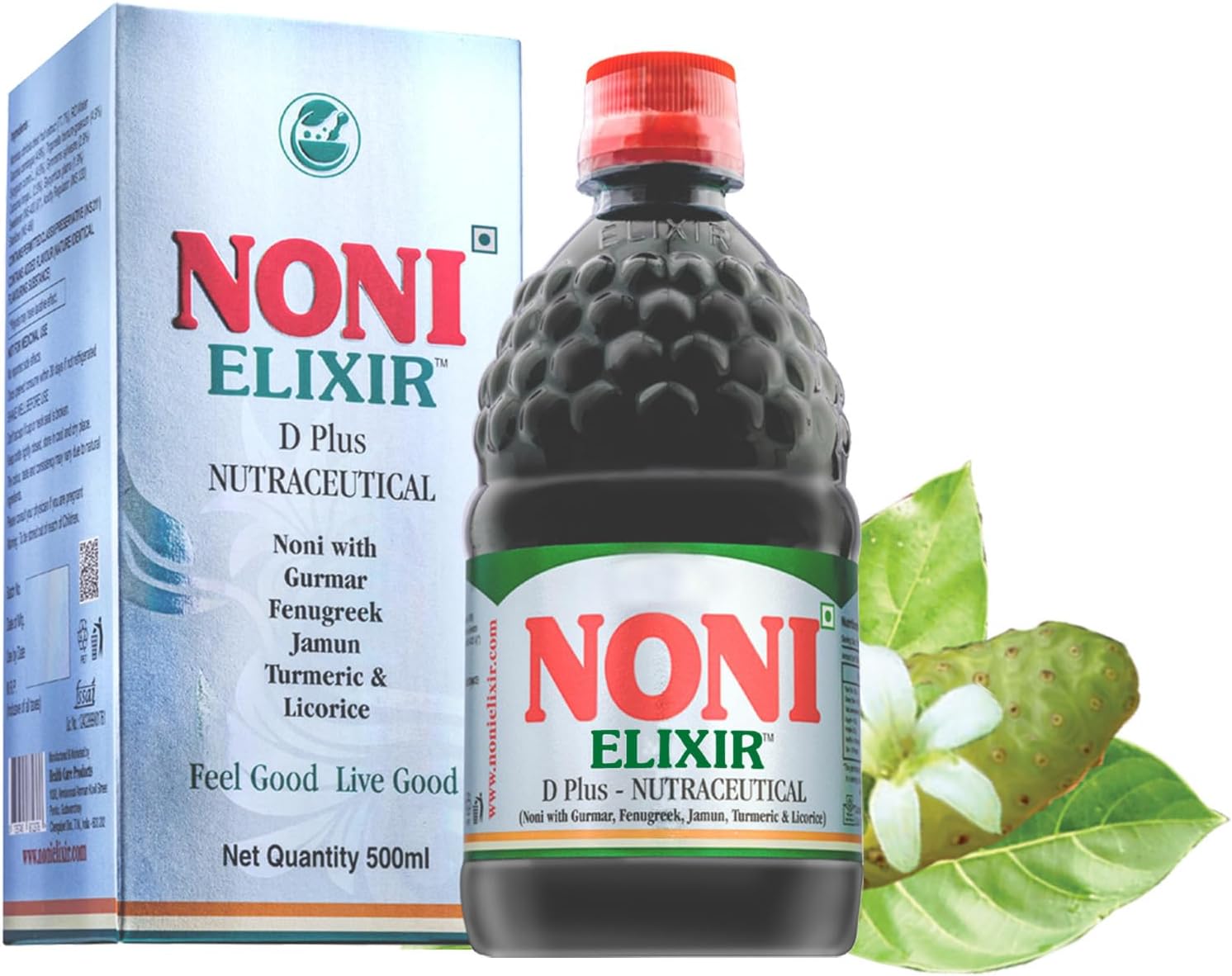 D Plus Diabetes Care Noni Fruit Extract (500 ML) | Made with Organic & Natural Original Noni Fruit Extract | Rich in Antioxidants & Natural Detoxifier | Nutraceutical Noni Gold (Pack of 1)