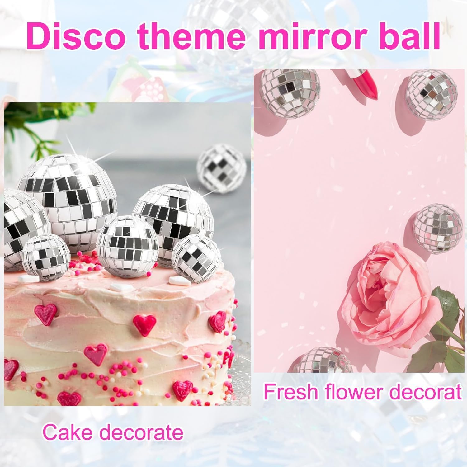 Disco Ball Cake Decorations - 12-Pack Mini Reflective Disco Balls, Perfect for Cake Toppers Party Decorations, and Celebrations - Image 3