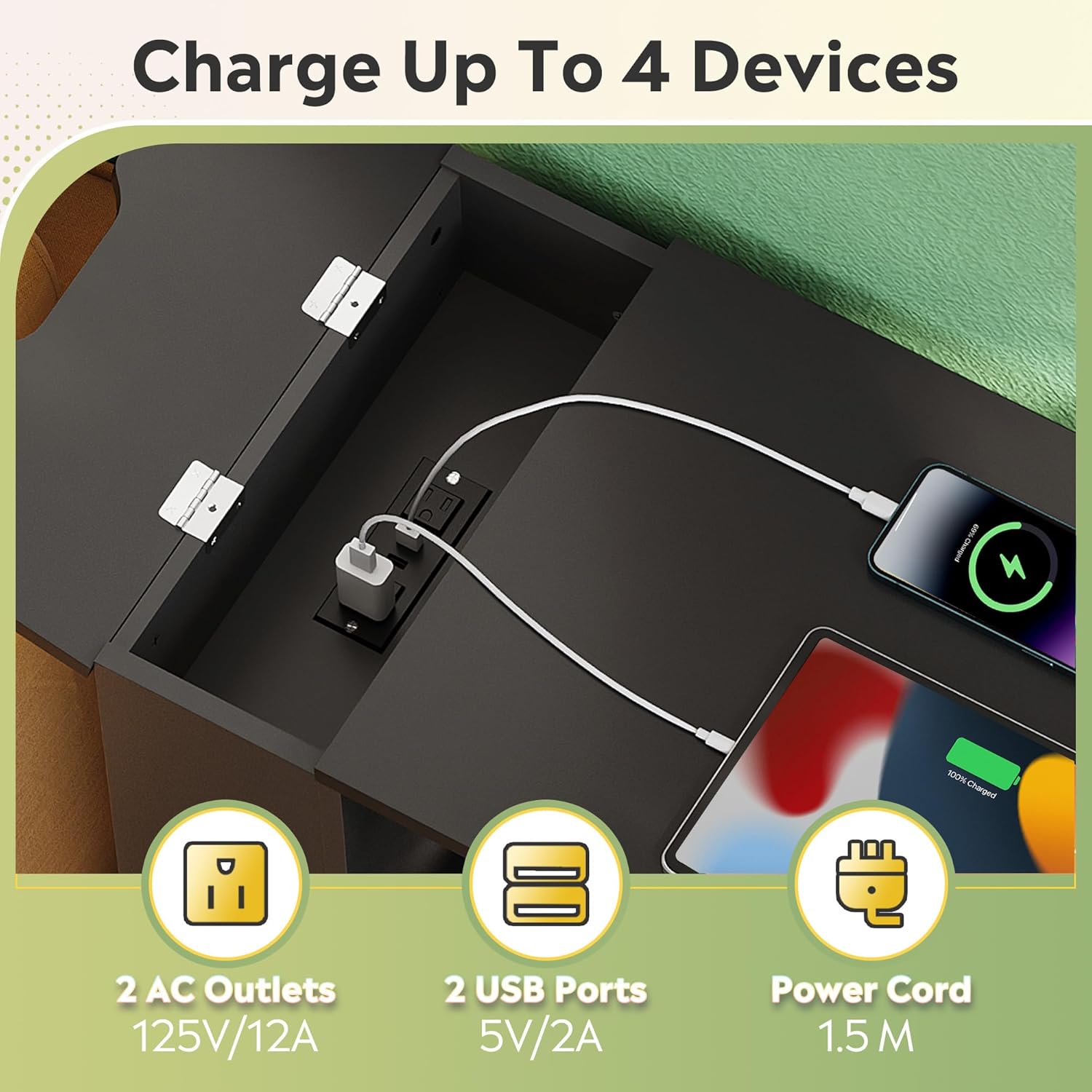 DEVAISE File Cabinet with Lock, 3 Drawer Rolling Mobile Lateral Filing Cabinets with Charging Station Printer Stand with Open Storage Shelves Fits A4 or Letter Size for Home Office Black