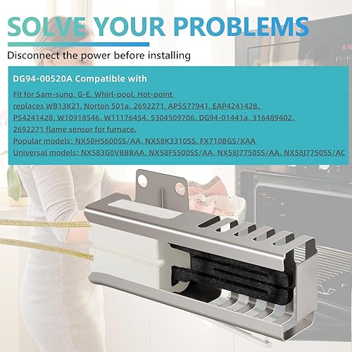 Miniatura 8 de Encendedor de horno de gas DG94-00520A actualizado para Sam-sung NX58H5600SS Nx58h9500WS Reemplazo para G-E Whirl-pool Hot-point 2692271 AP5577941