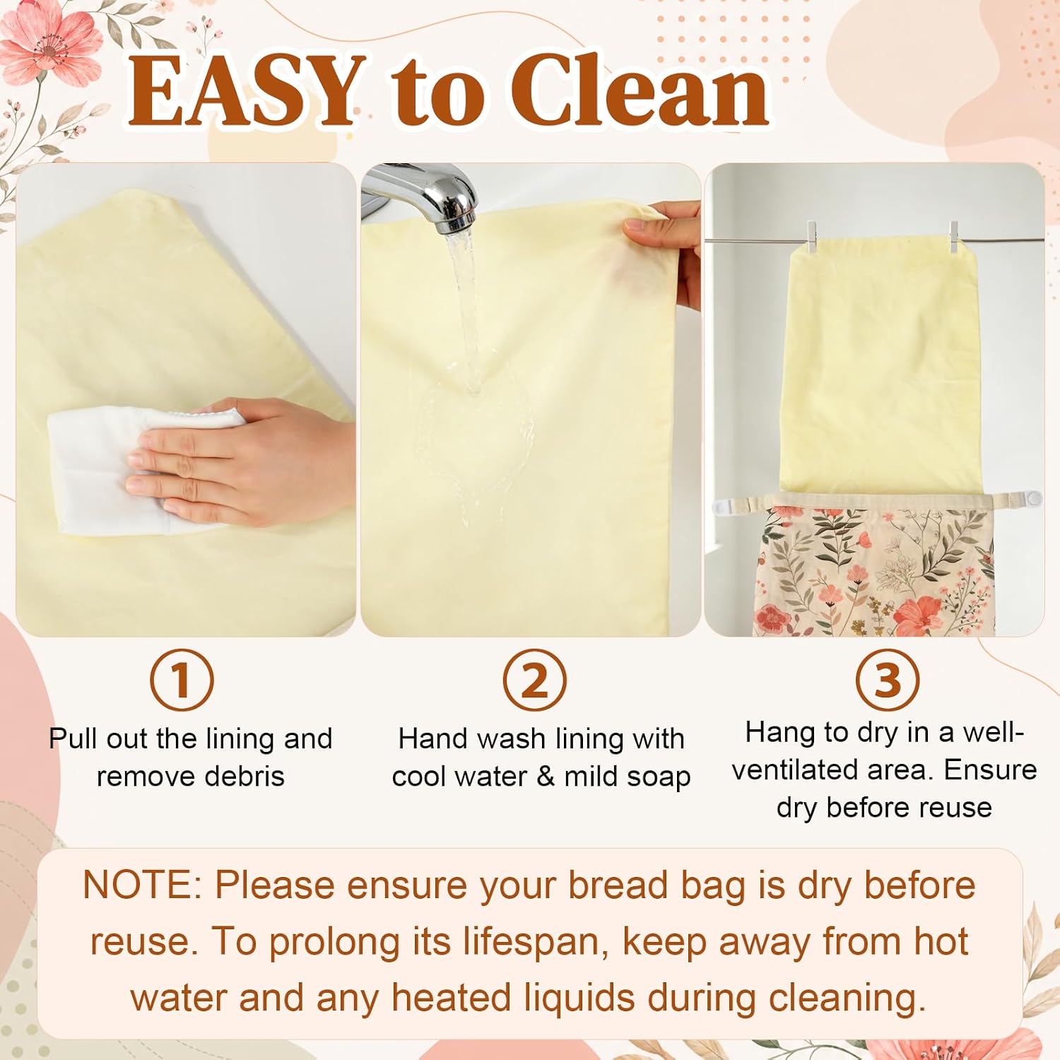 JALEBI 2 Packs Beeswax Bread Bags Sourdough Beeswax Bread Bags | Reusable Sourdough Bags with Zipper Portable Freezer Safe for Homemade Loaves Freshness Kitchen Baking, 12.6 x 17 Inch