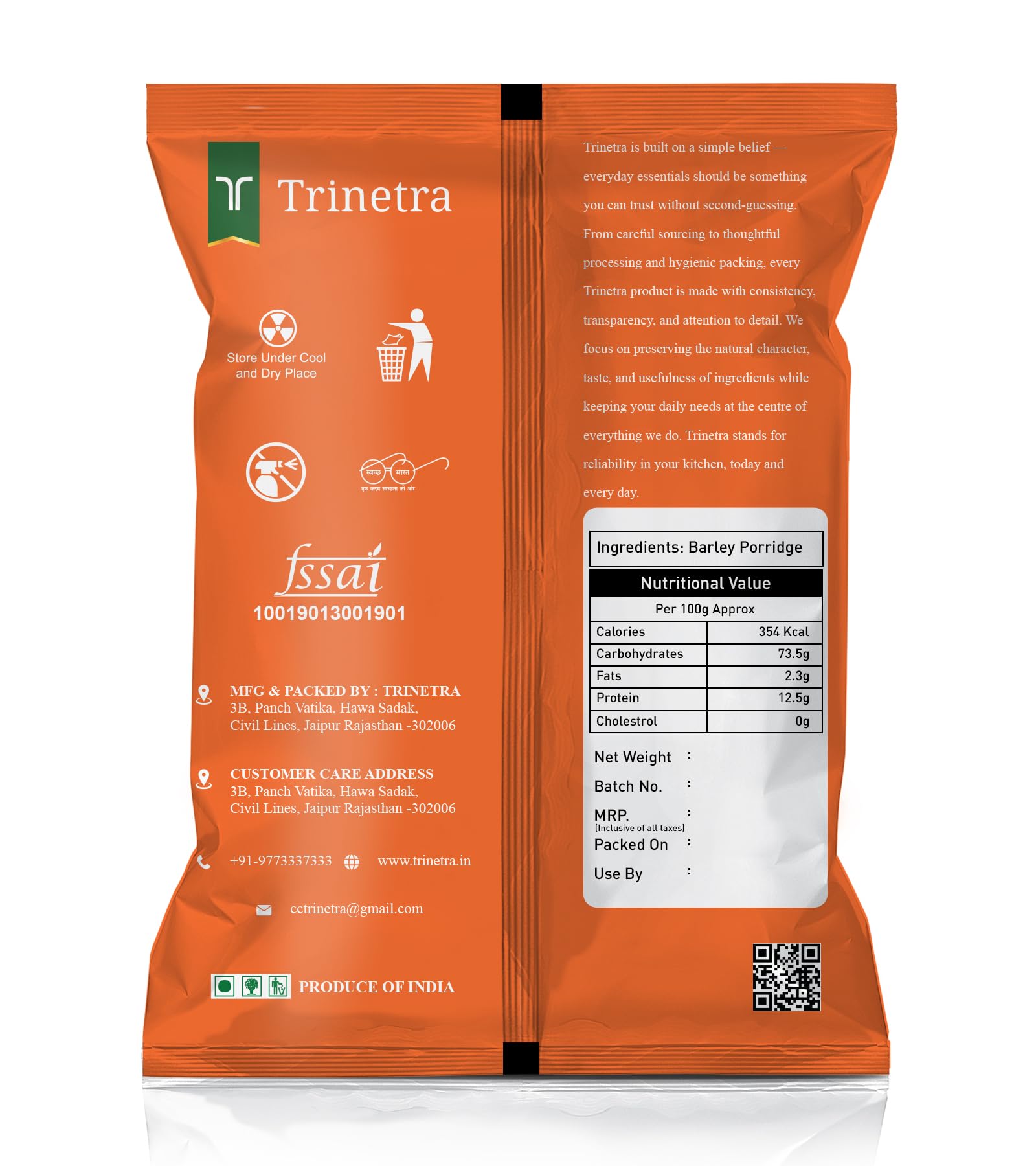 Trinetra Jau Daliya | Fibre-Rich Barley Porridge for Healthy Digestion | 2 kg (2 x 1kg)
