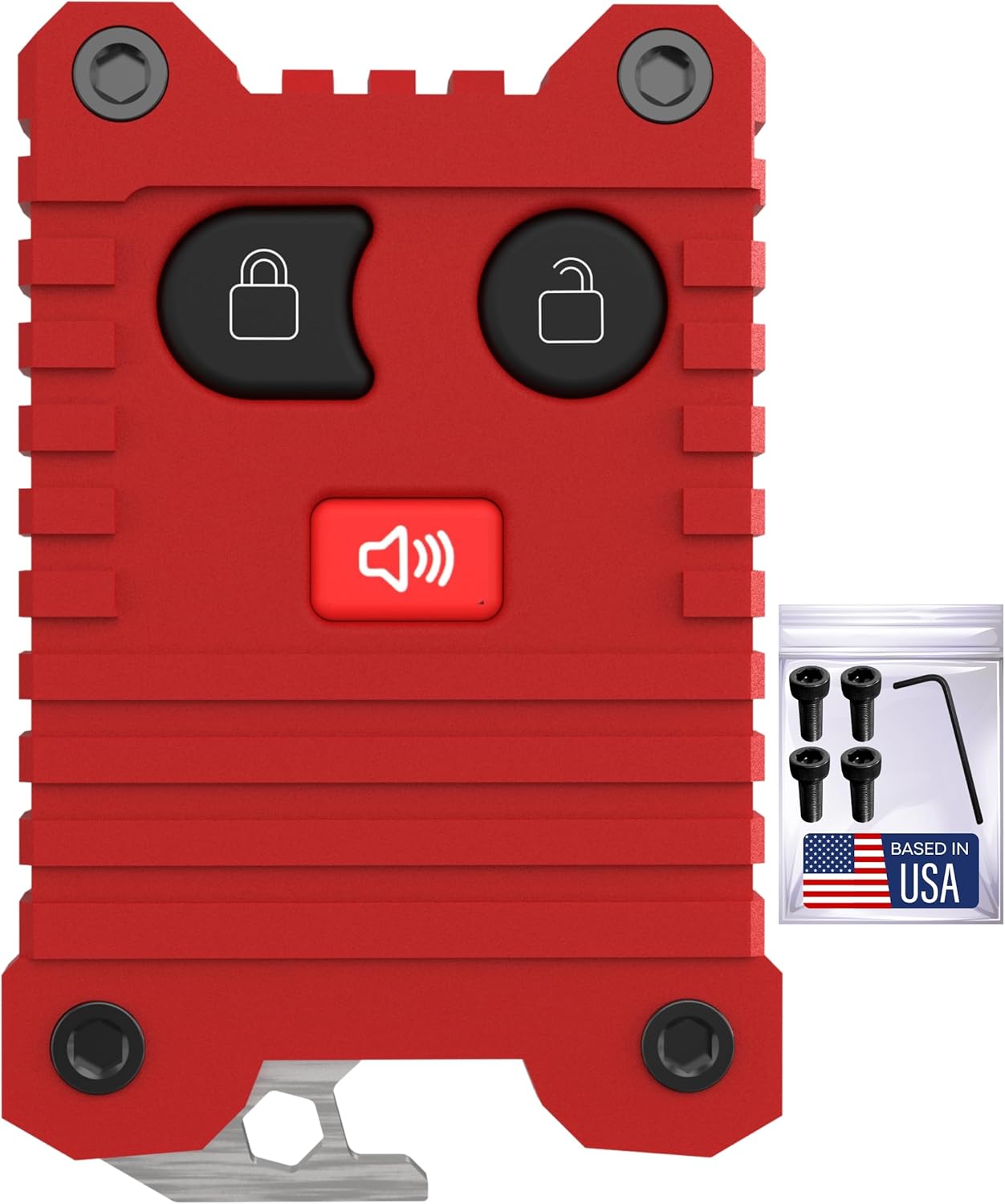 Upgraded Key Fob Case for Ford - 3 & 4 Button Key Cover - Durable Protection - Anti-Slip Grip - Easy Installation - Compatible for Ford F-Series, Explorer, Edge & More (Red Fob, 3 Button)