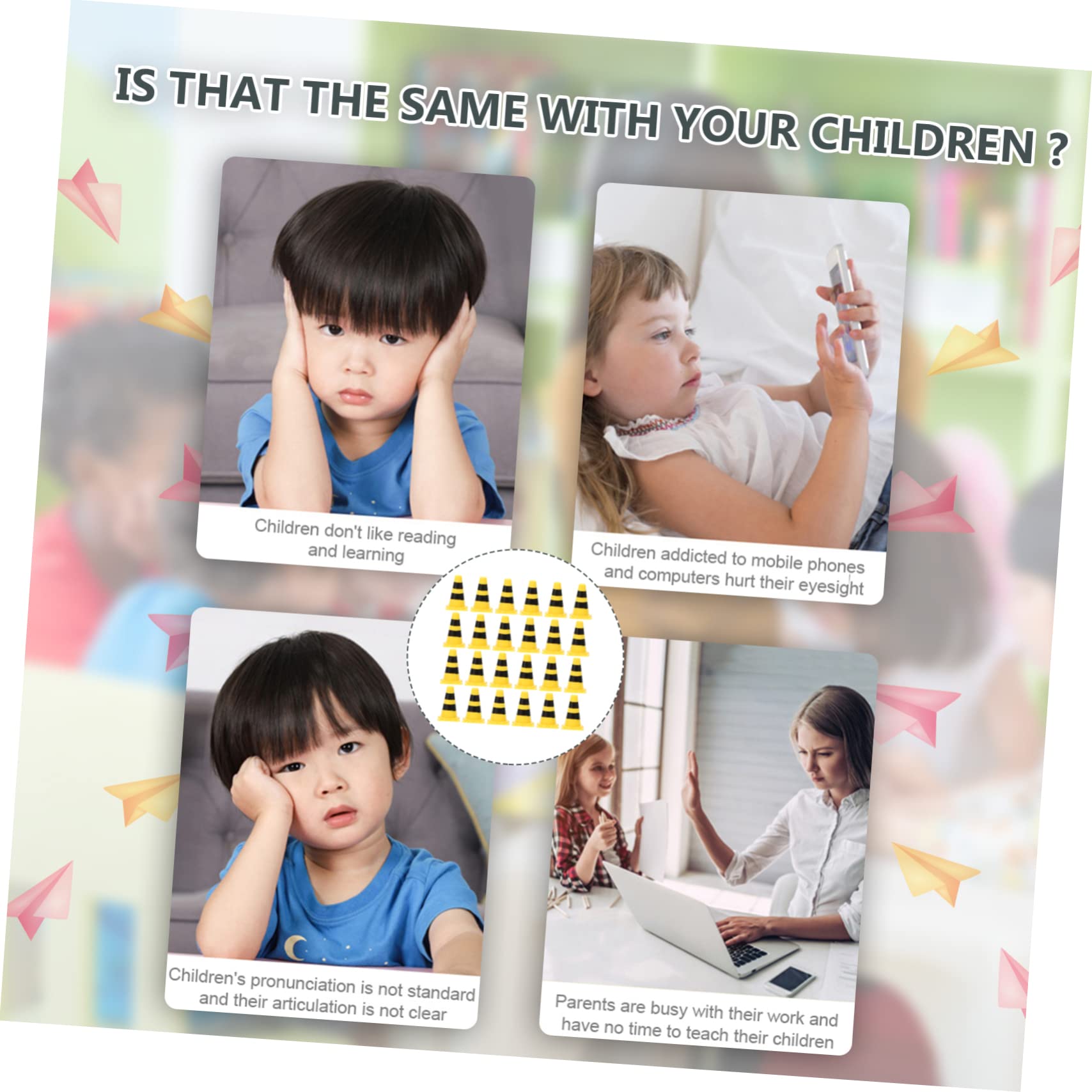 SUPVOX 30pcs Mini Traffic Cones for Cognitive Learning Props for Imaginative Play Educational Miniature Road Sign for Birthdays and Holidays