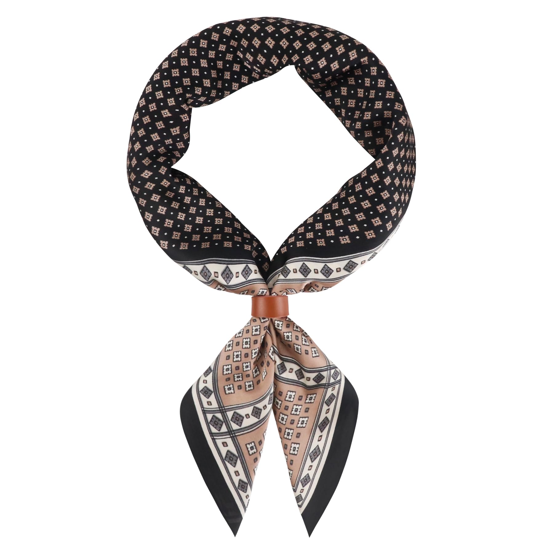 27.5 Inches Square Silk Feeling Neck Scarf for Men Necktie Silk Bandanas Pocket Square Cowboy Scarves