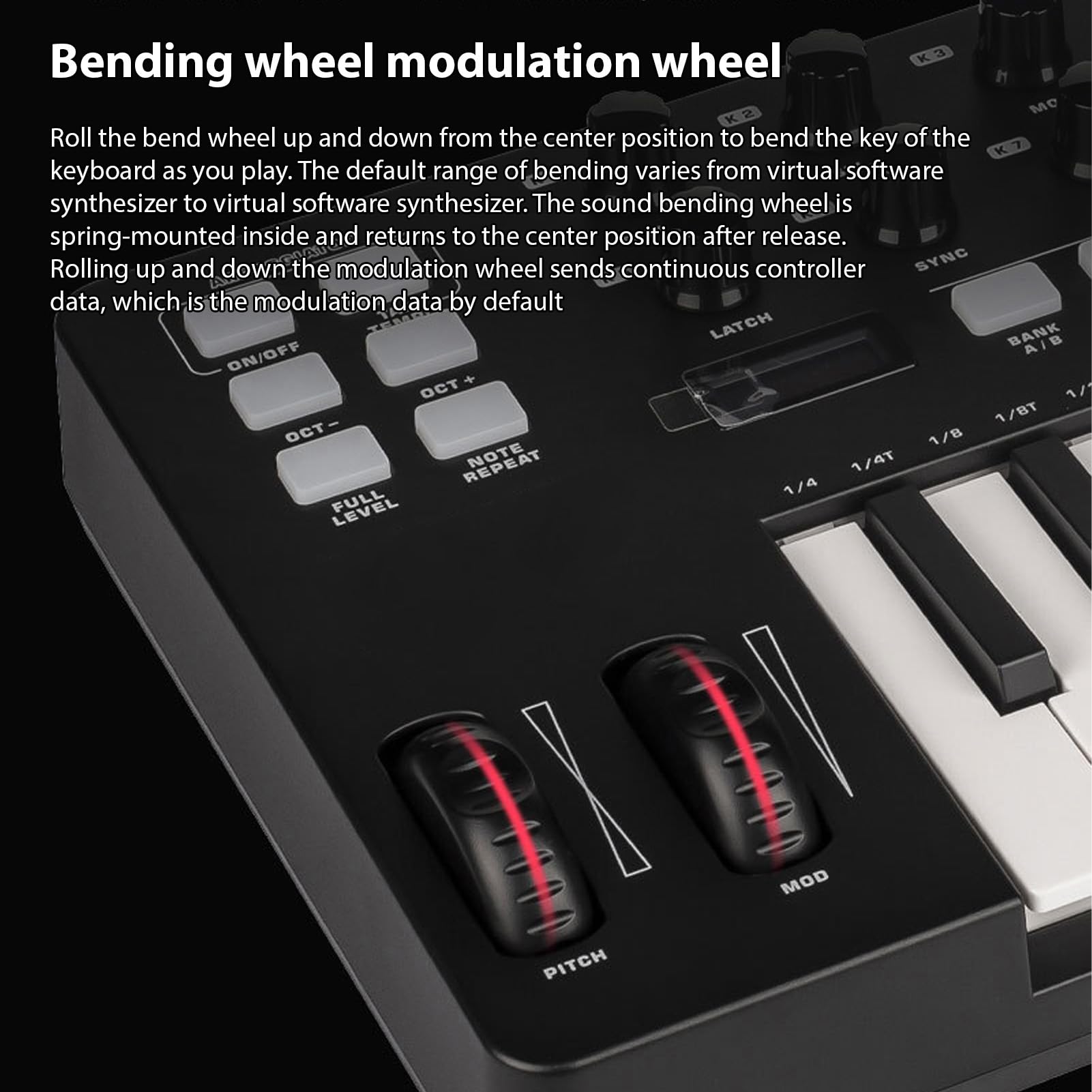 USB MIDI -Tastatur -Controller, 25 Taste Tragbare Small MIDI -Tastatur mit 8 Drum -Pads, LED -Display, Arpeggiator, Geschwindigkeitskontrolle, für Mac, PC, Telefon