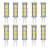 GRV G4 13-5050 SMD 2W G4 LED Bulb 12V DC Bi-Pin Base LED Bulb Super Bright 3000K Warm White,Interior Light Bulbs for RV,Boat Light,Cabinet Lights Landscape Lighting,Pack of 10