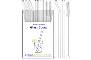 6-Pack Reusable Glass Straws by HeykirHome