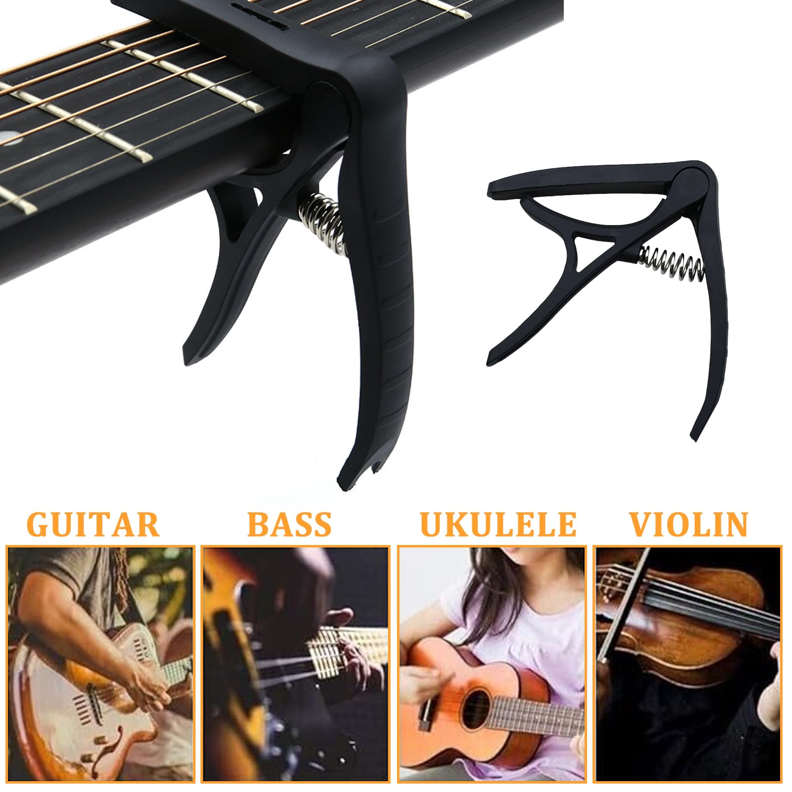 Guitar Capos Sliding Adjustable Guitar Capos Tuning Tone Clip For Classical Folk Electric Guitar Bass Ukulele Banjos