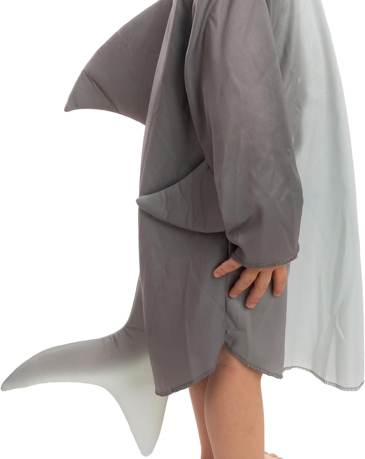 Spooktacular Creations Halloween Shark Costume Kids, Shark Boy Costume Gray Blue with Fin Tail for Halloween Dress Up Party - Image 3