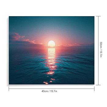 風景画 油彩 海と夕日 71P6m6i2WqL._UF350,350_QL80_.jpg