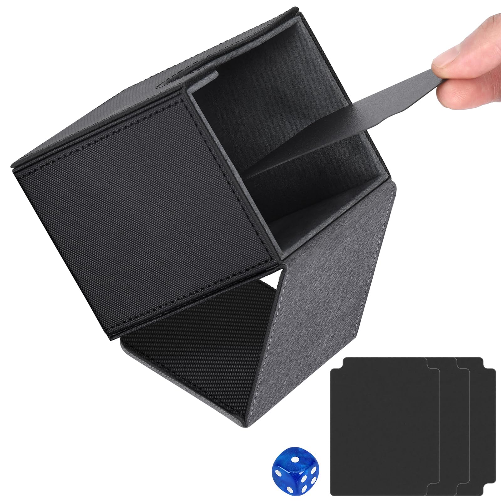 Caja de almacenamiento de tarjetas para más de 3000 tarjetas intercambiables, funda magnética de cuero impermeable con 24 separadores coloridos, se adapta a MTG y tarjetas deportivas