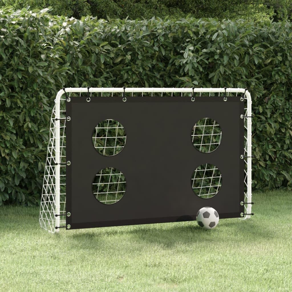 vidaXL Portería con Red de Entrenamiento para Juegos de Futbol con Pared de Puntería Portátil Interiores Exteriores Acero 184x61x122 cm