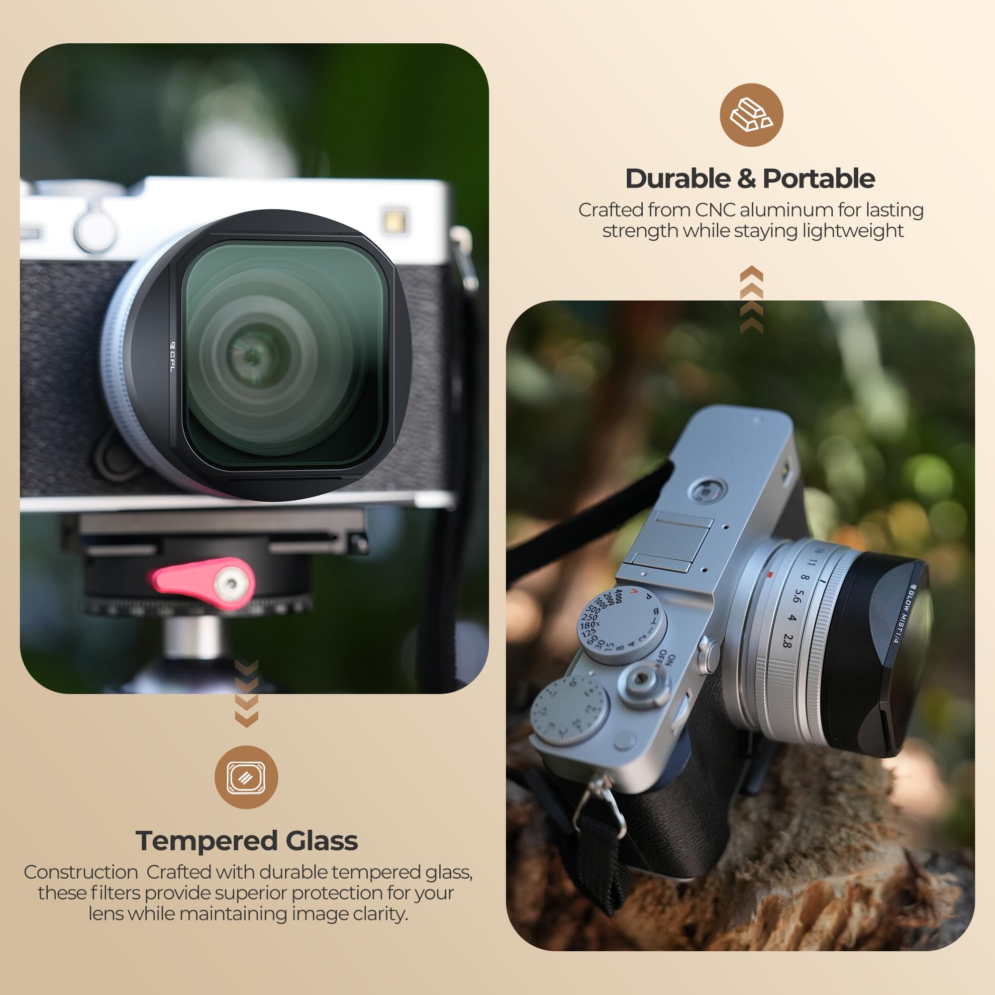 Freewell Paraluce per Fuji XF 23 mm, filtro magnetico PL, UV e Black Glow Mist 1/4 con protezione in vetro temperato, colore: nero