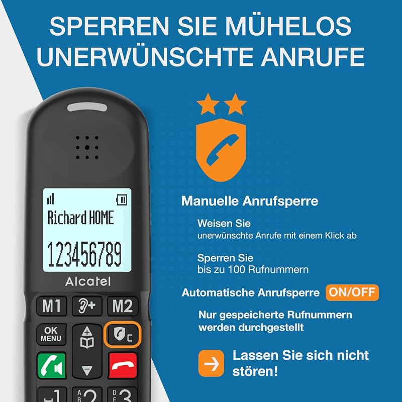 Alcatel XL685 Voice DECT Vezeték Nélküli Telefon Időseknek Nagy Gombokkal - 1 Kombiniert