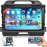 Vista 1 de Podofo Estéreo de coche Android para Kia Sportage 2010 2011 2012 2013 2014 2015 2016, 9 pulgadas pantalla táctil receptor de radio de coche