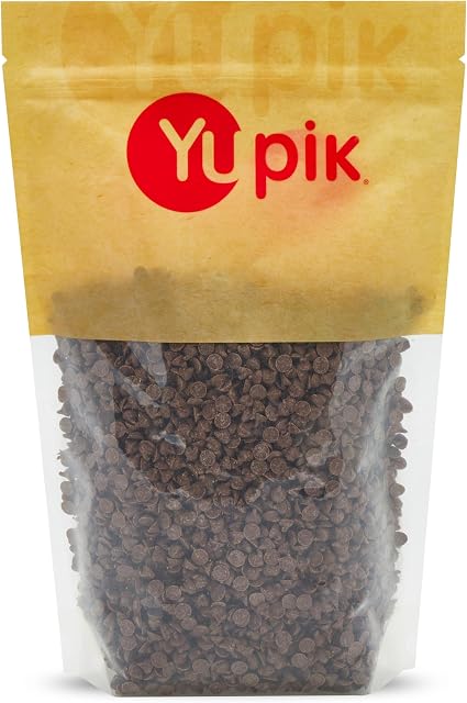 Yupik Mini Compound Chocolate Chips, 1 kg, Gluten-Free, Kosher, Salt-Free, Small Size, Made with Cocoa Powder, Chocolate-Like Flavor, Melts Smoothly, Ideal for Baking, Snacking & Topping